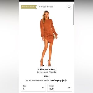 Lovers + Friends Suki Dress in Rust